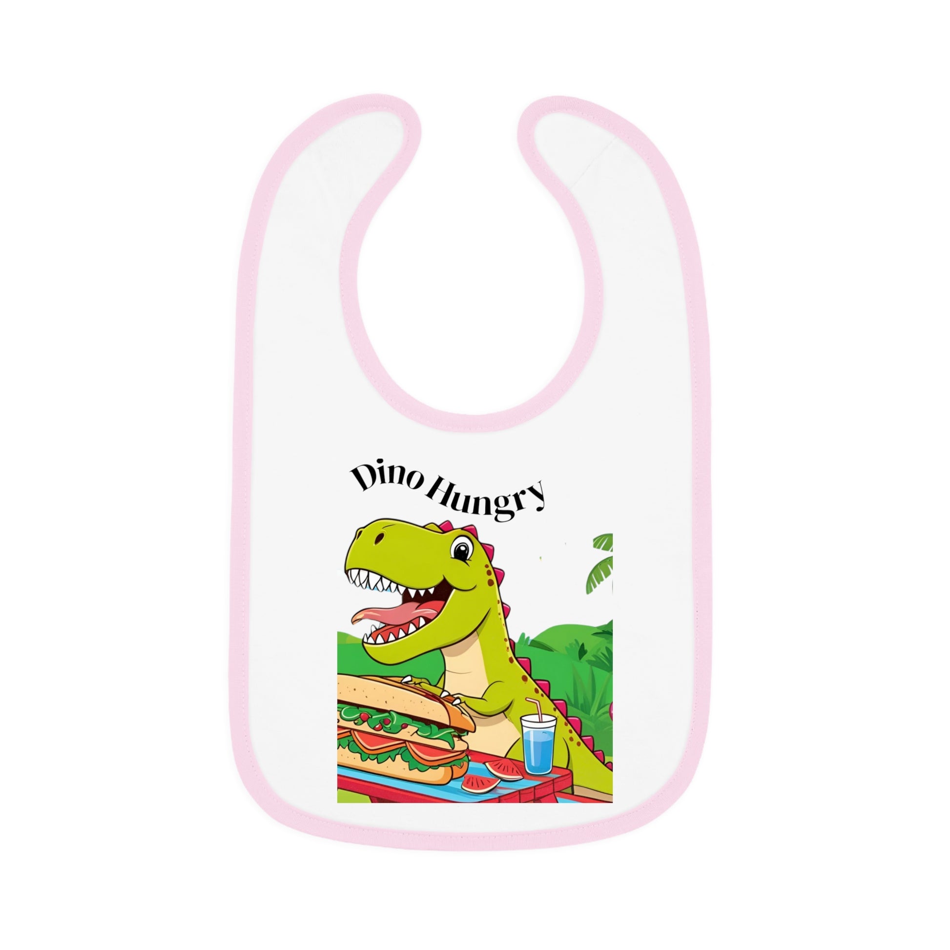 Dino Hungry Baby Bib, Cute Bib for Toddlers, Baby Shower Gift, Fun Feeding Accessory, Dinosaur Theme