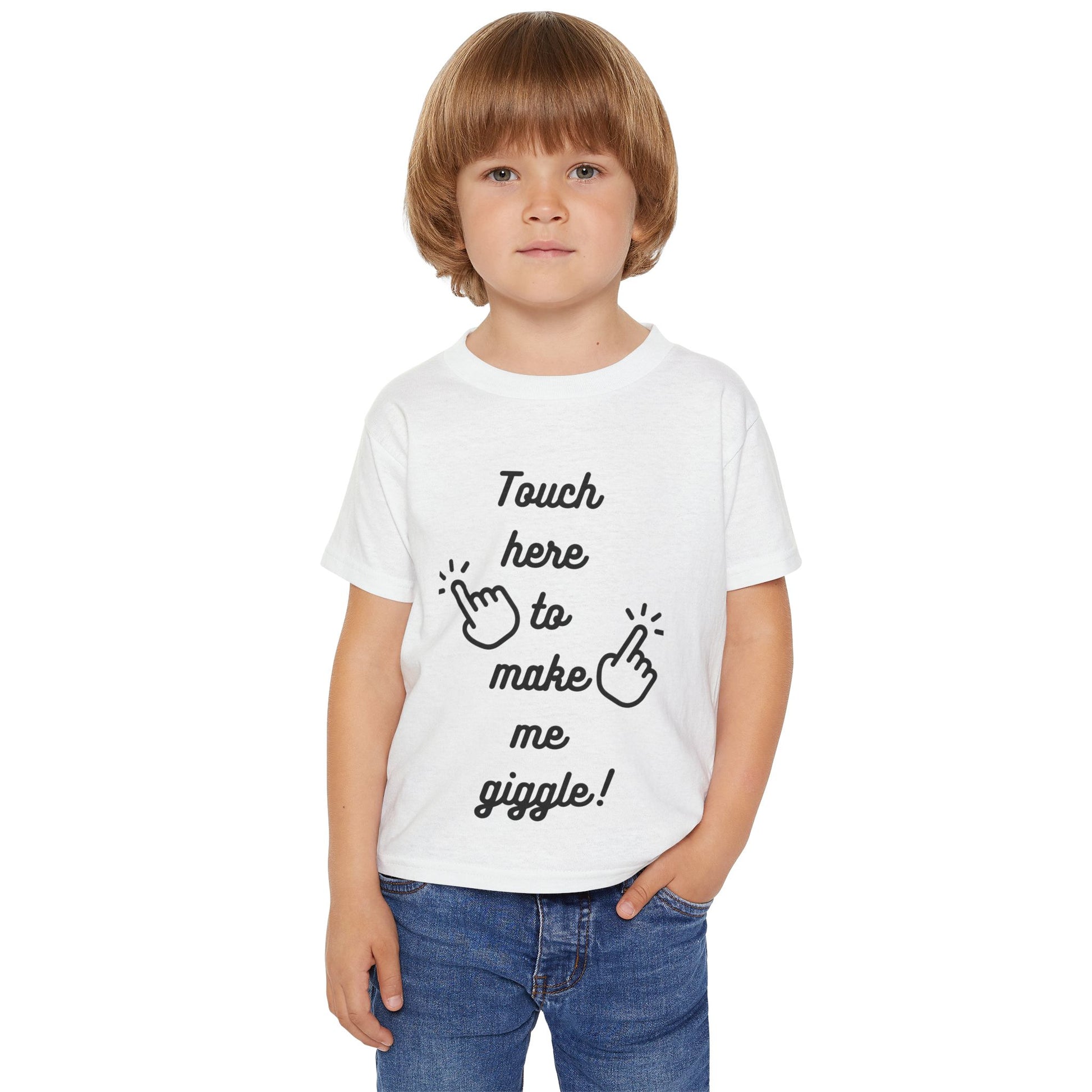 Funny Toddler T-Shirt - Touch Here to Make Me Giggle!
