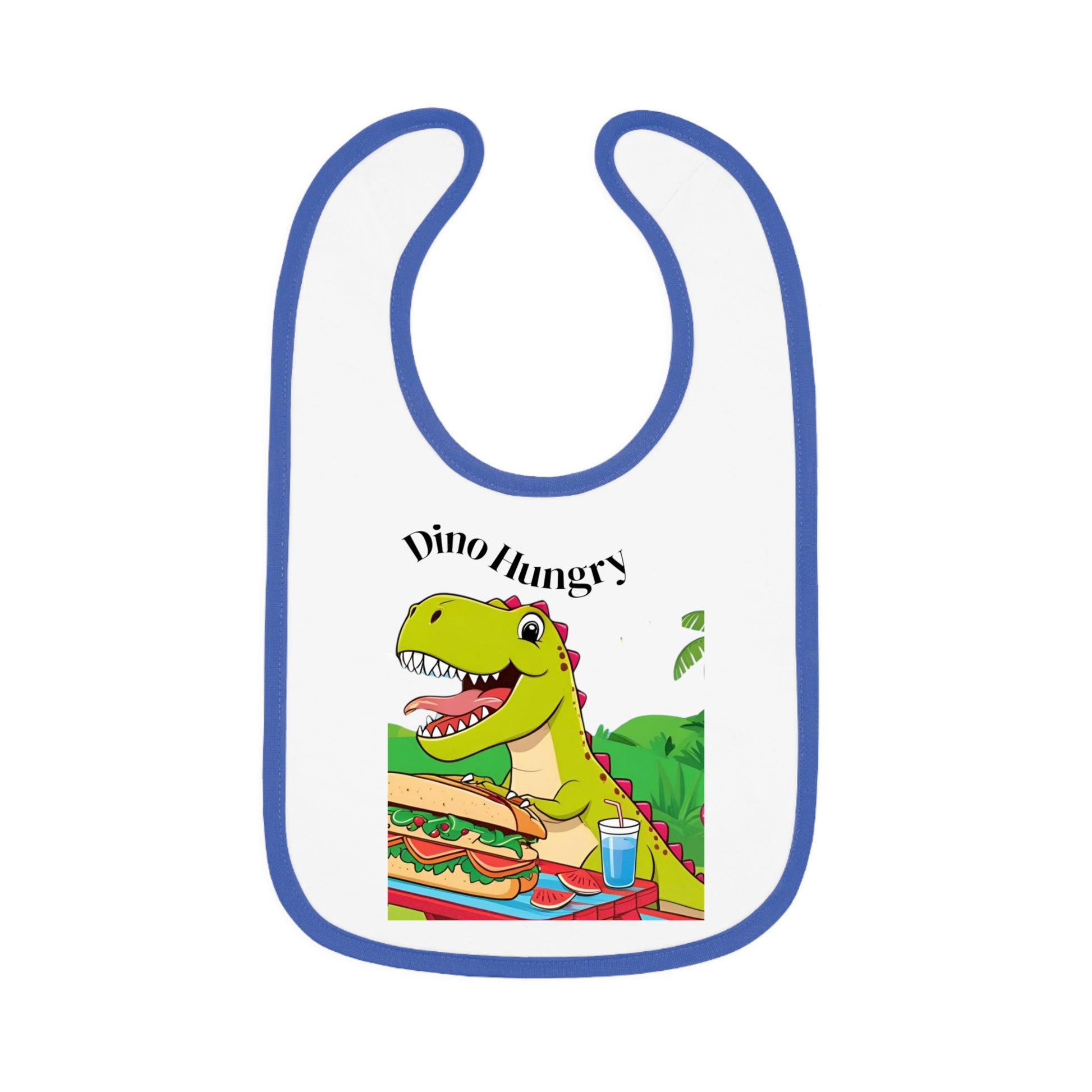 Dino Hungry Baby Bib, Cute Bib for Toddlers, Baby Shower Gift, Fun Feeding Accessory, Dinosaur Theme