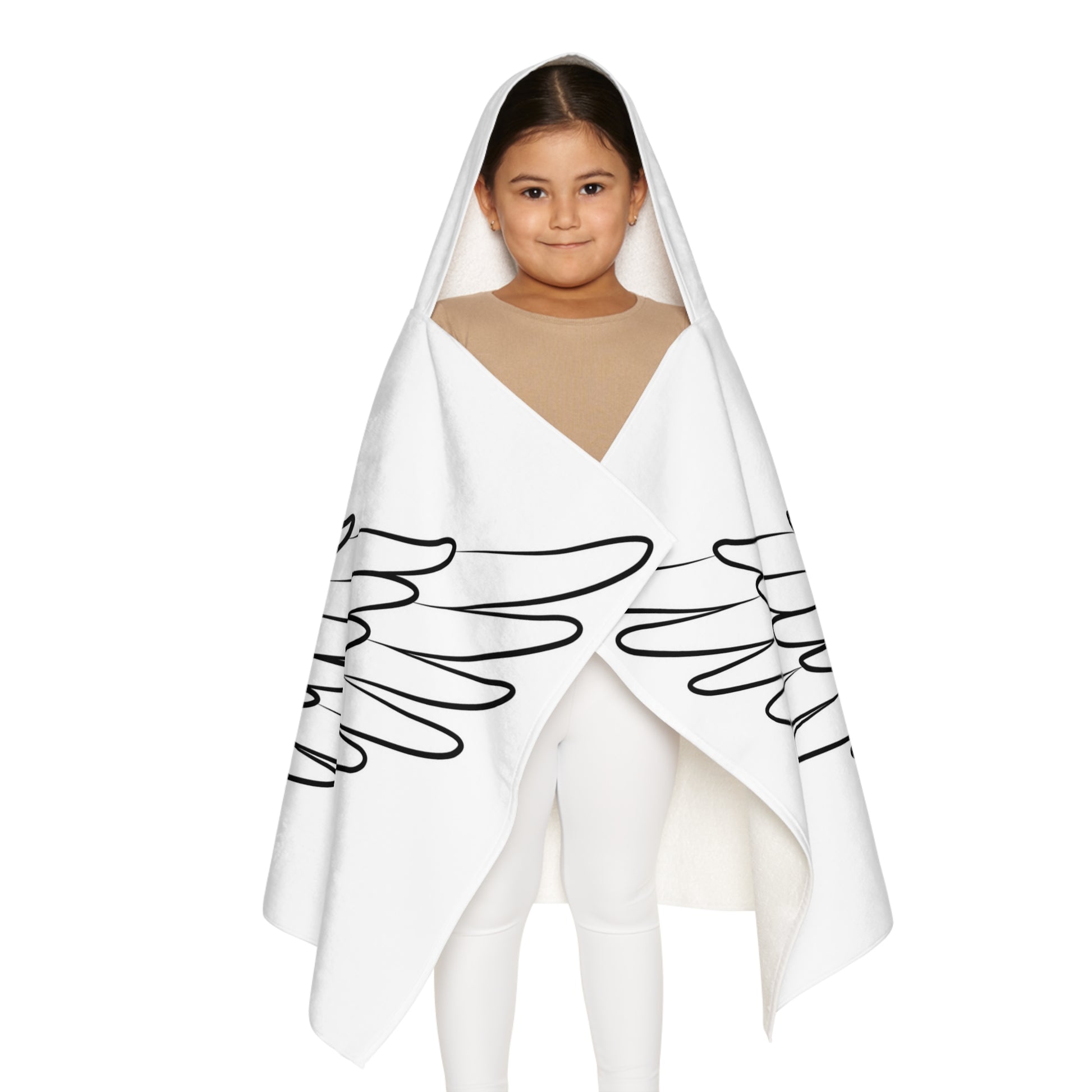 Angel Wings Youth Hooded Towel, Bathrobe for Kids, Beach Cover-up, Spa Day Essential, Gift for Birthdays and Holidays