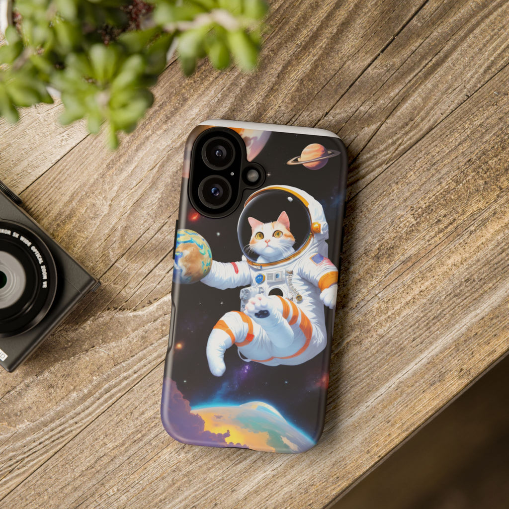 Astronaut Cat Phone Case, Cosmic Cat Phone Cover, Cute Cat Gift, Space Lover Accessory, Trendy Phone Case, Fun Cat Merchandise