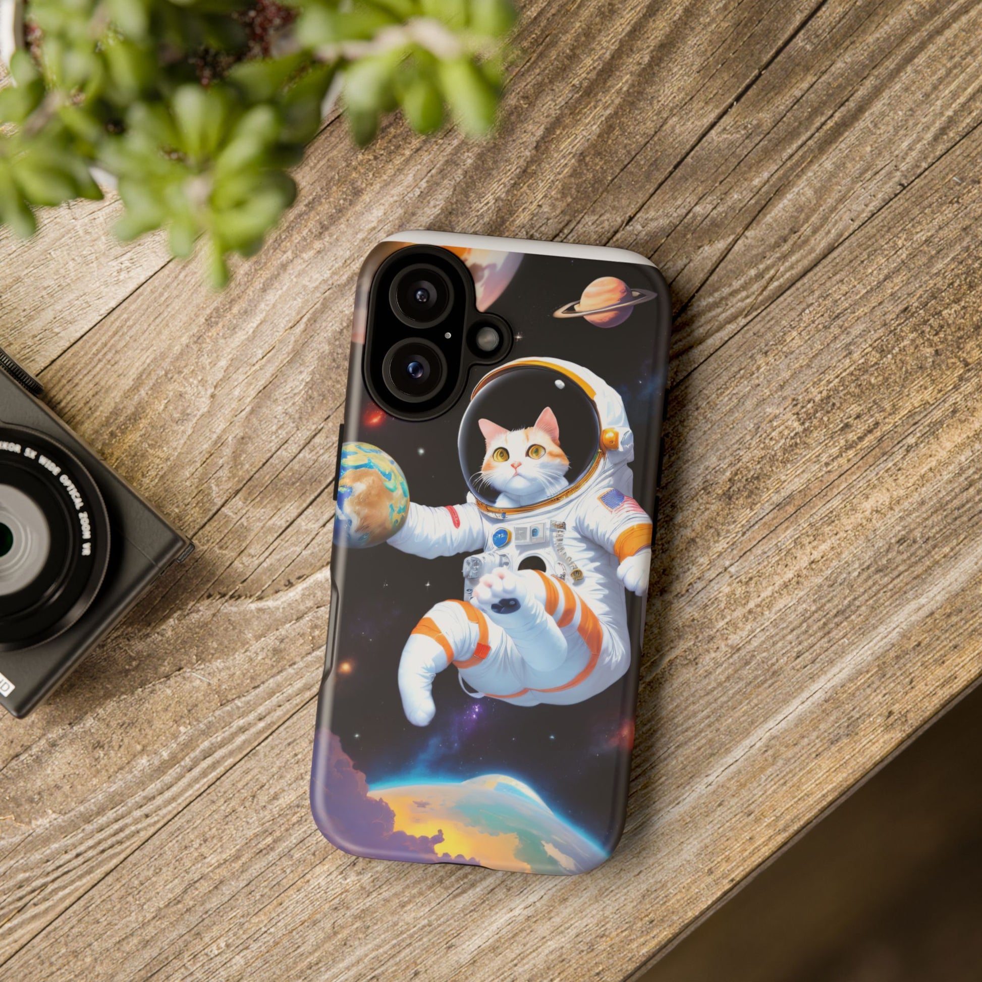 Astronaut Cat Phone Case, Cosmic Cat Phone Cover, Cute Cat Gift, Space Lover Accessory, Trendy Phone Case, Fun Cat Merchandise
