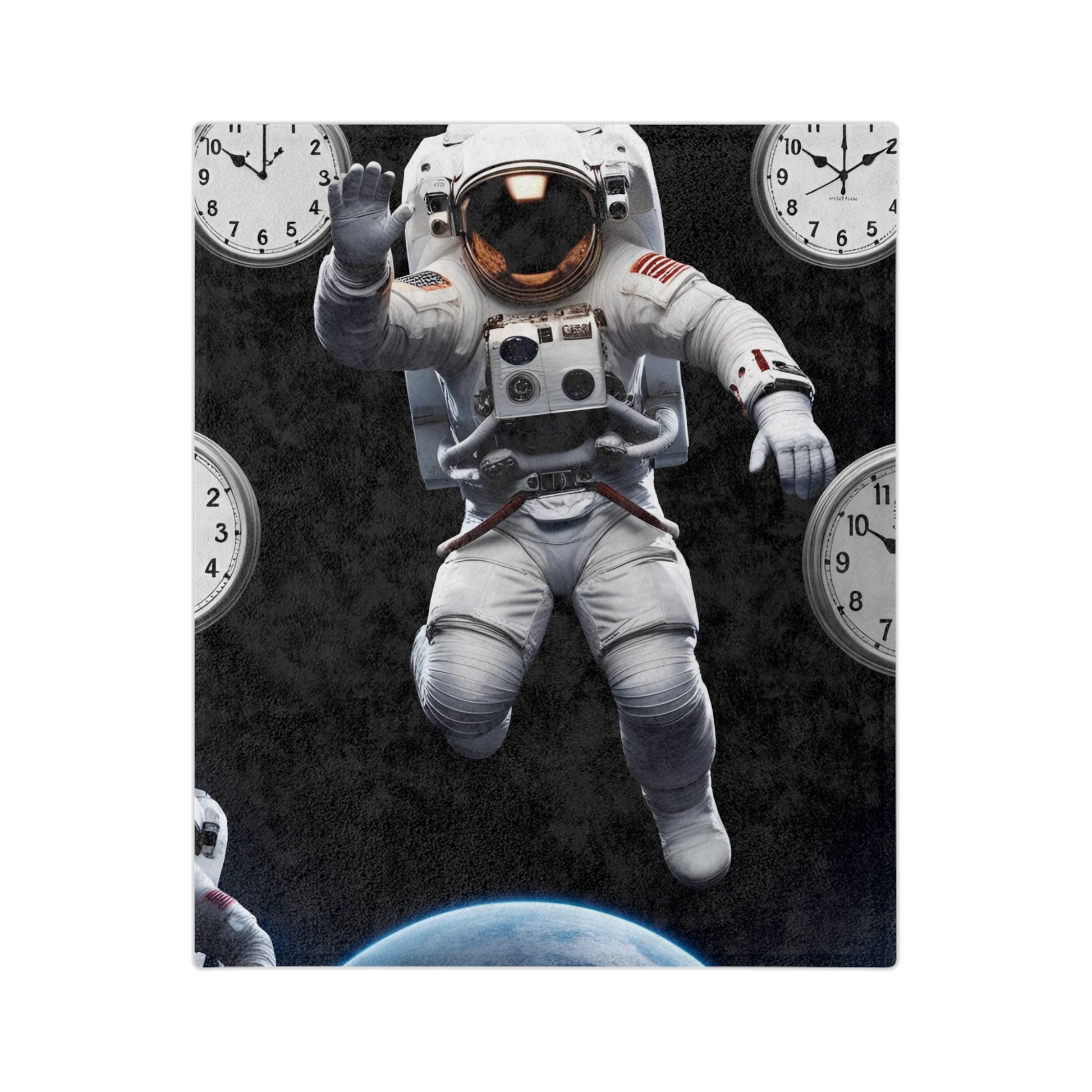 Astronauts in Space Velveteen Blanket, Cozy Throw for Space Lovers, Gift for Kids, Celestial Home Decor, Astronomy Enthusiast
