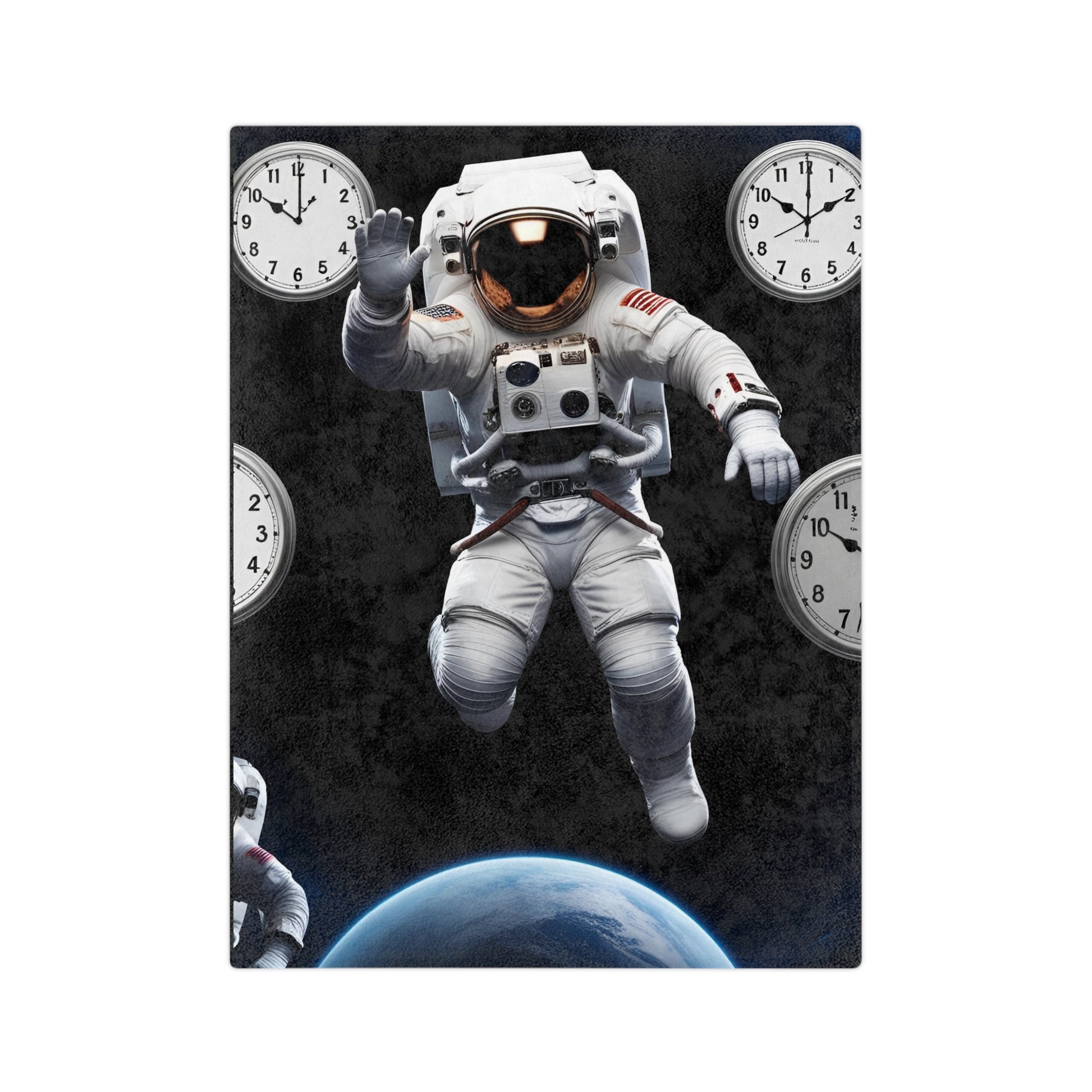 Astronauts in Space Velveteen Blanket, Cozy Throw for Space Lovers, Gift for Kids, Celestial Home Decor, Astronomy Enthusiast