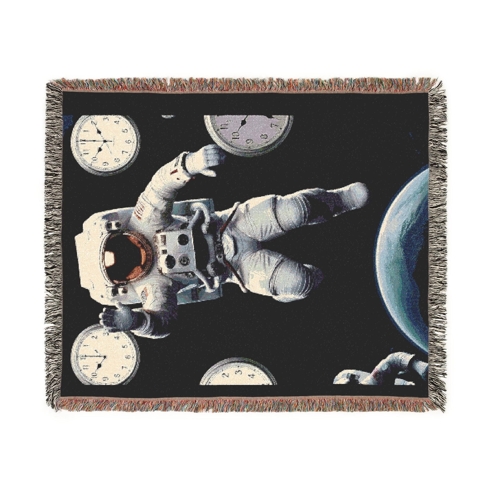 Celestial Cuddle Blanket | Astronaut Woven Throw for Cozy Nights, Space Decor, Gift for Space Lovers, Starry Night Blanket, Kids Room Decor