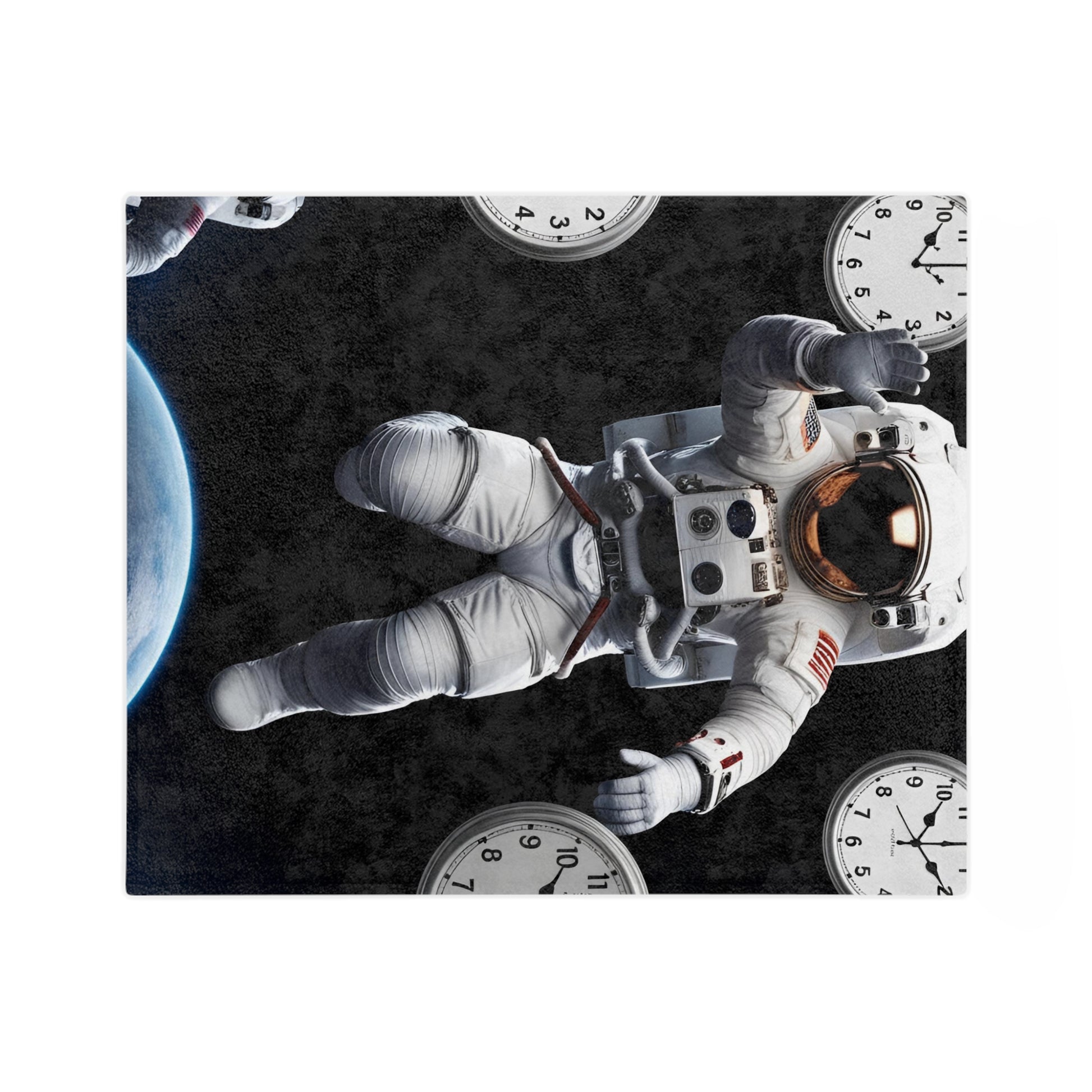 Astronauts in Space Velveteen Blanket, Cozy Throw for Space Lovers, Gift for Kids, Celestial Home Decor, Astronomy Enthusiast