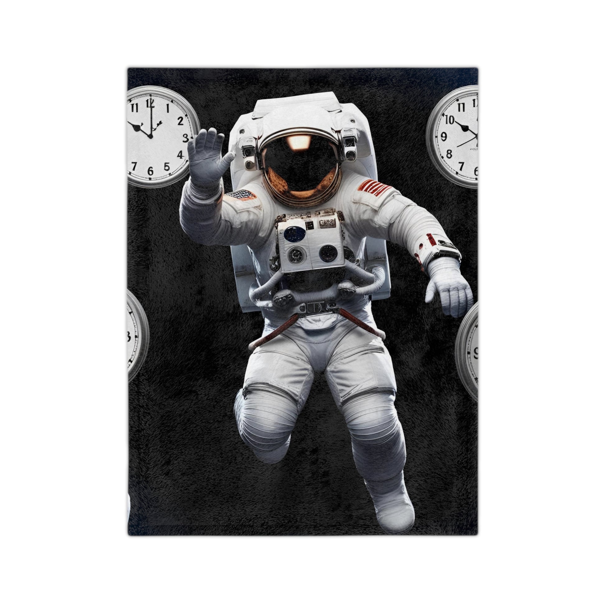 Astronaut Velveteen Blanket, Cozy Space Decor for Kids, Astronaut Gift, Starry Night Blanket, Cosmonaut Plush Throw
