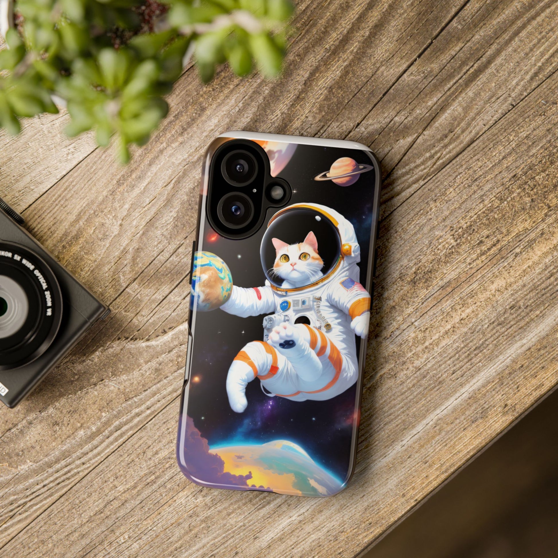 Astronaut Cat Phone Case, Cosmic Cat Phone Cover, Cute Cat Gift, Space Lover Accessory, Trendy Phone Case, Fun Cat Merchandise