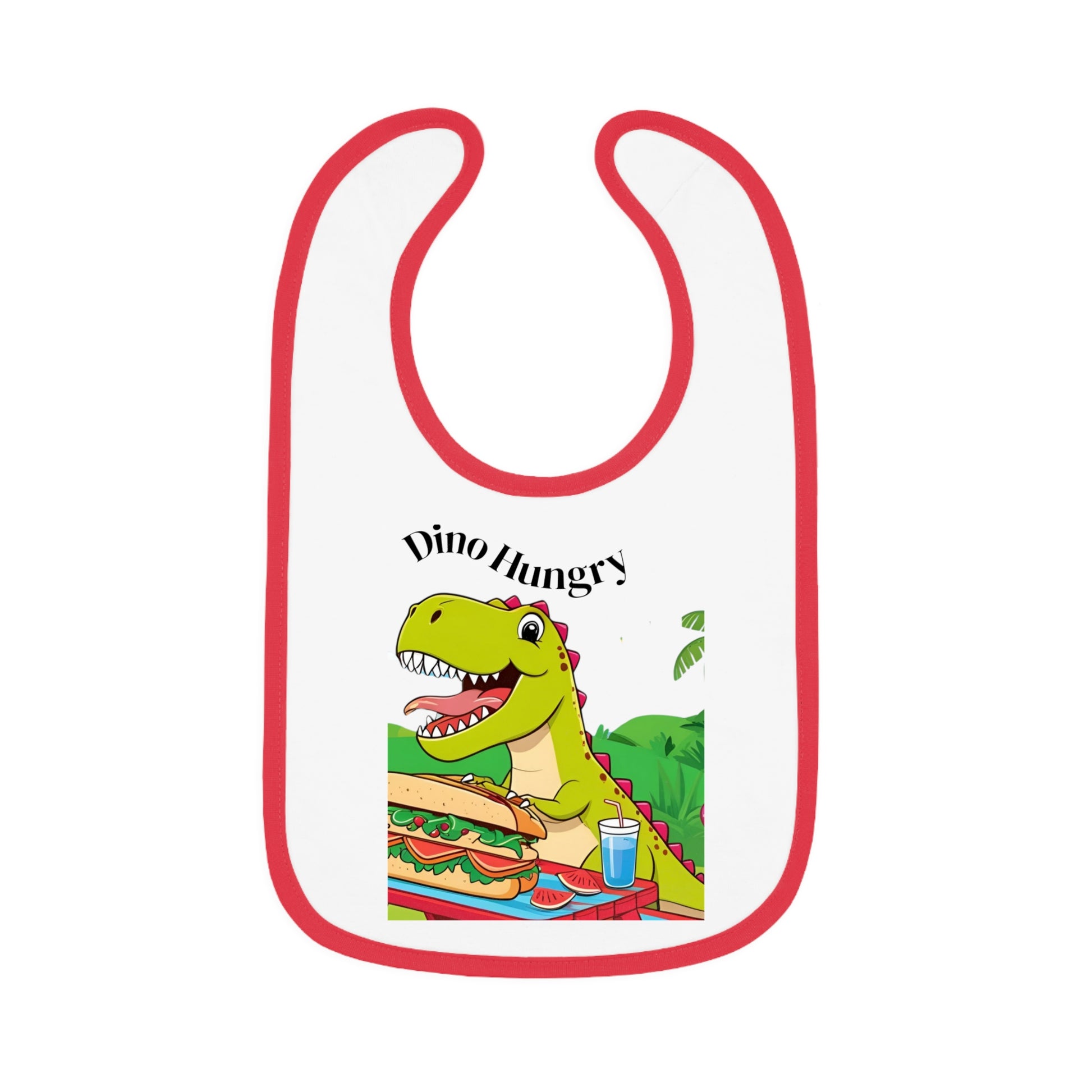 Dino Hungry Baby Bib, Cute Bib for Toddlers, Baby Shower Gift, Fun Feeding Accessory, Dinosaur Theme