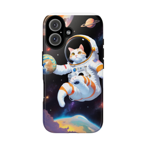 Astronaut Cat Phone Case, Cosmic Cat Phone Cover, Cute Cat Gift, Space Lover Accessory, Trendy Phone Case, Fun Cat Merchandise