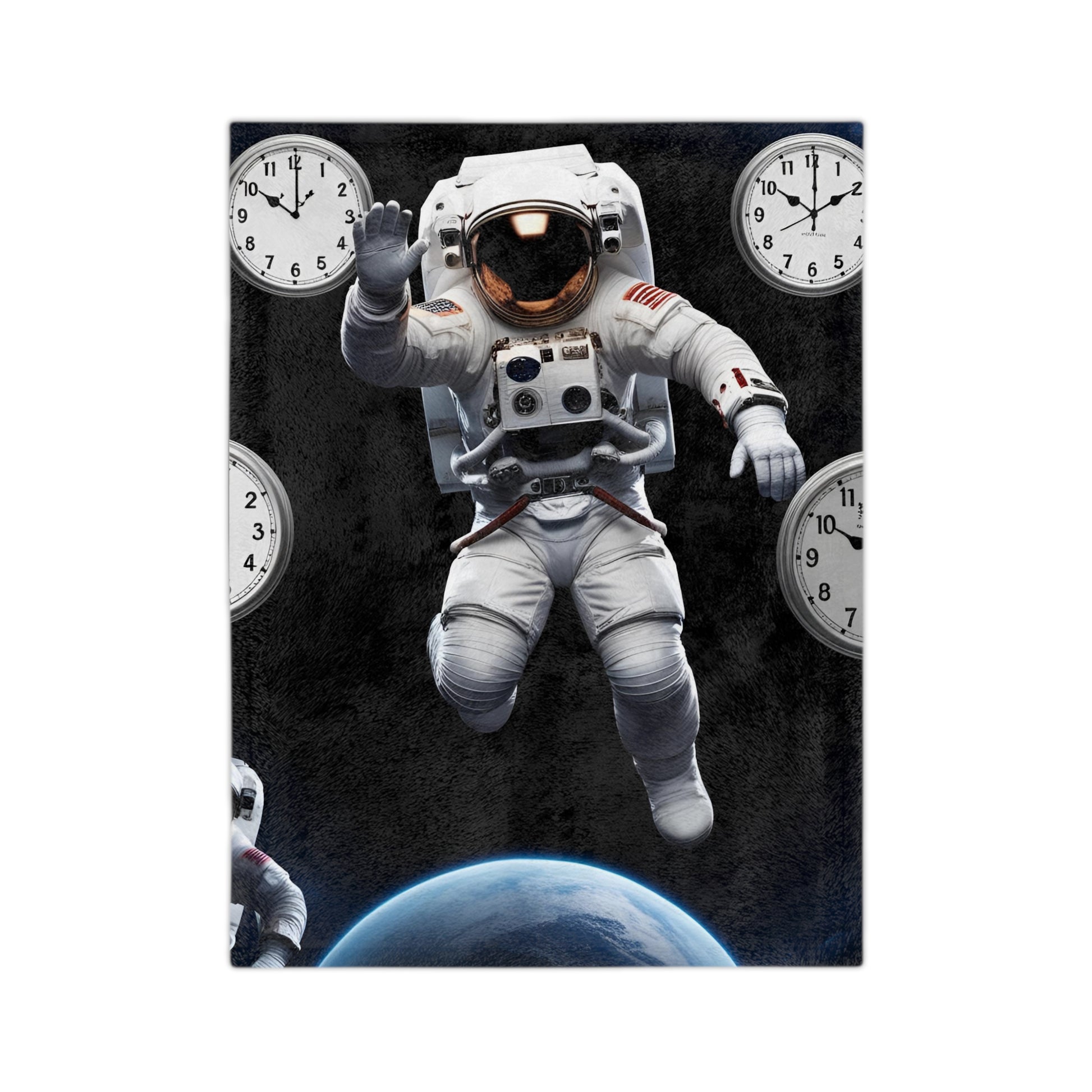 Astronauts in Space Velveteen Blanket, Cozy Throw for Space Lovers, Gift for Kids, Celestial Home Decor, Astronomy Enthusiast