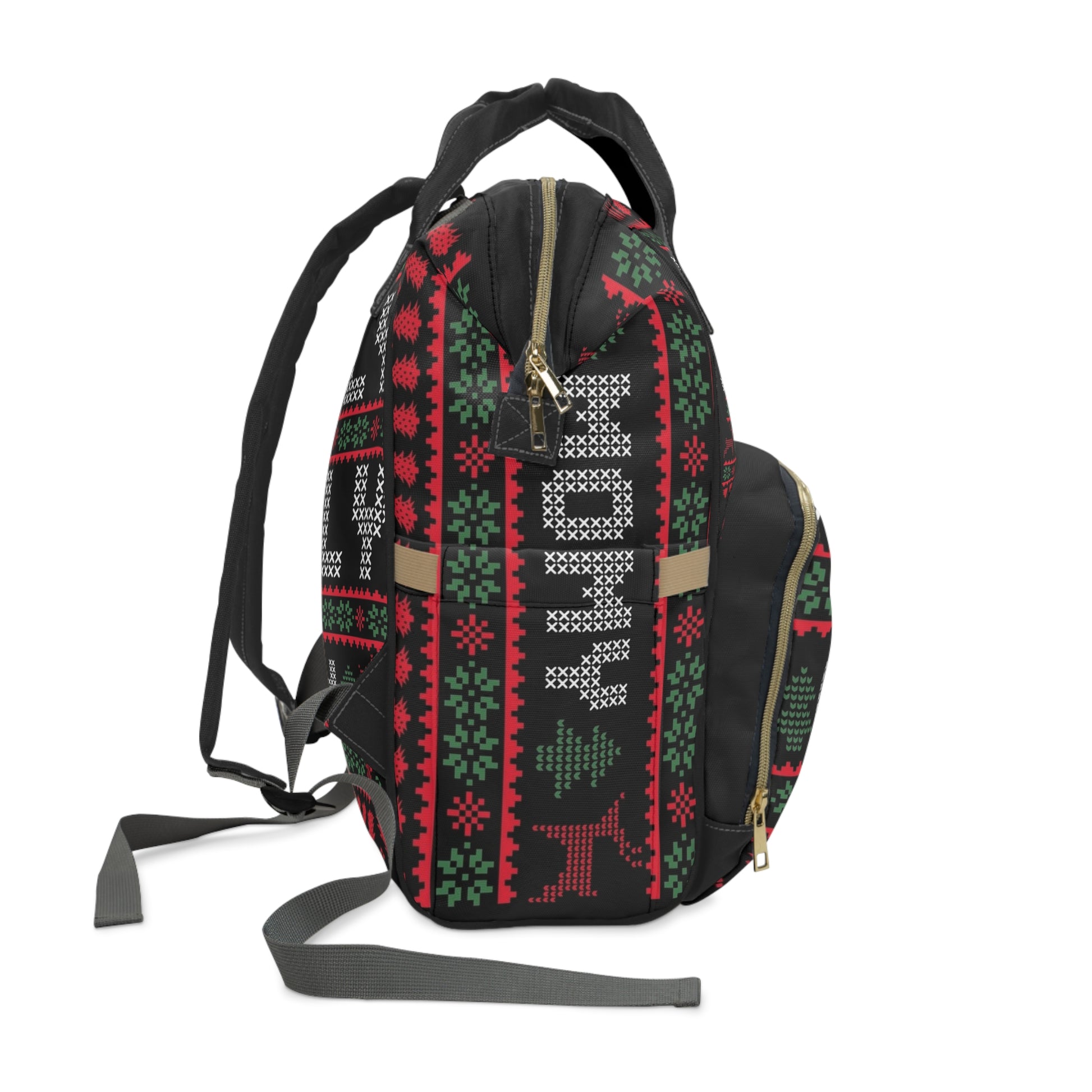 Festive Multifunctional Diaper Backpack for Trendy Moms, Stylish Baby Bag for Holidays, Christmas Gift, Parents On-the-Go, Multi-use Diaper