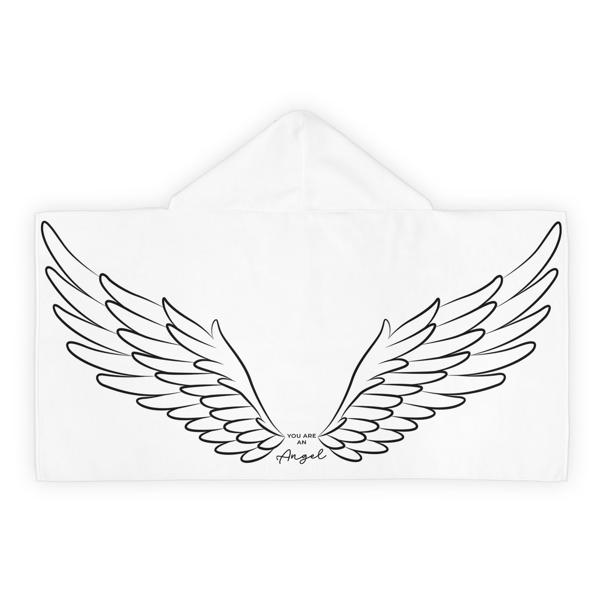 Angel Wings Youth Hooded Towel, Bathrobe for Kids, Beach Cover-up, Spa Day Essential, Gift for Birthdays and Holidays