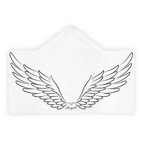 Angel Wings Youth Hooded Towel, Bathrobe for Kids, Beach Cover-up, Spa Day Essential, Gift for Birthdays and Holidays