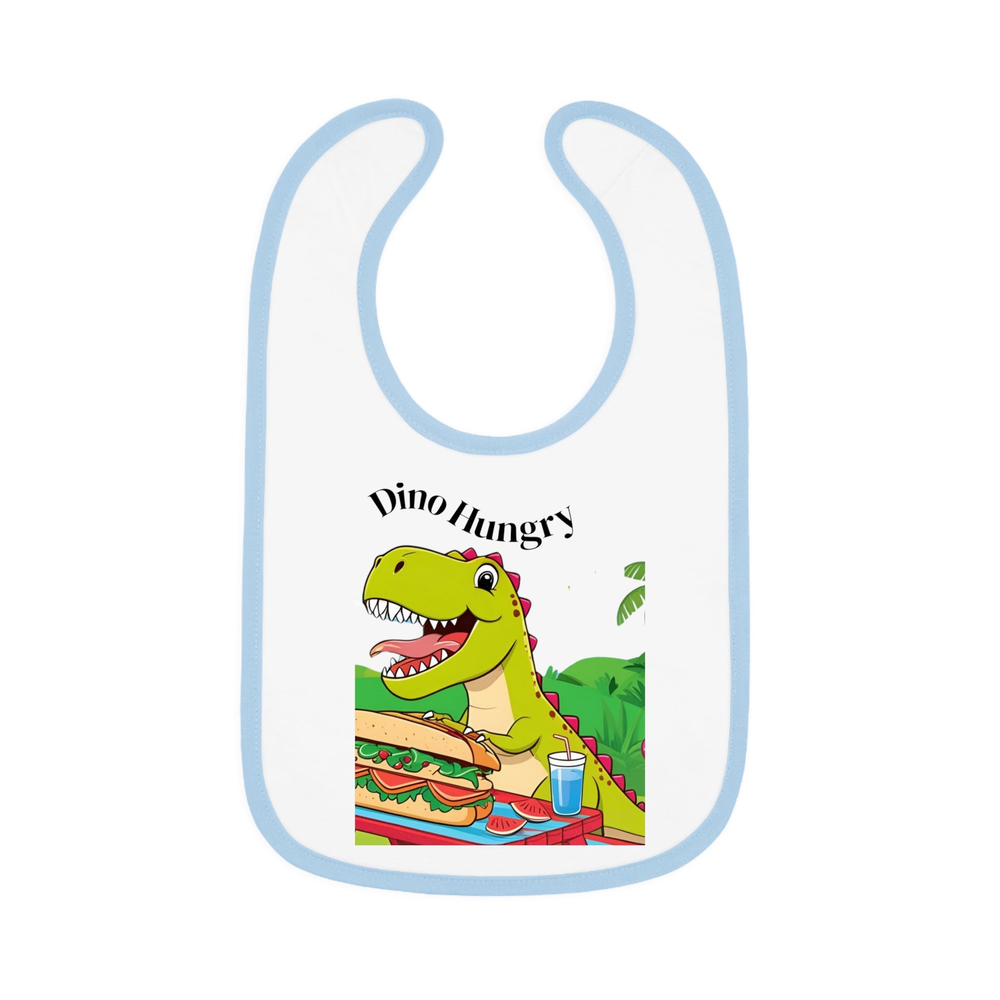 Dino Hungry Baby Bib, Cute Bib for Toddlers, Baby Shower Gift, Fun Feeding Accessory, Dinosaur Theme