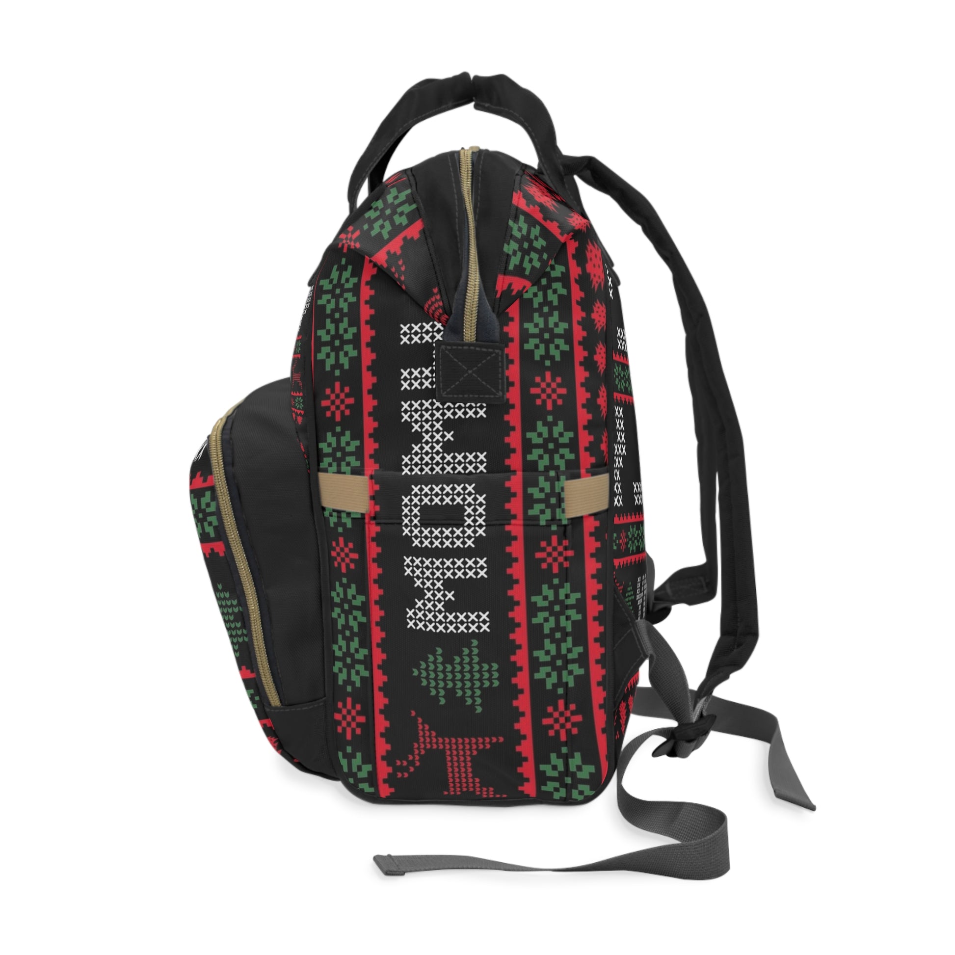 Festive Multifunctional Diaper Backpack for Trendy Moms, Stylish Baby Bag for Holidays, Christmas Gift, Parents On-the-Go, Multi-use Diaper