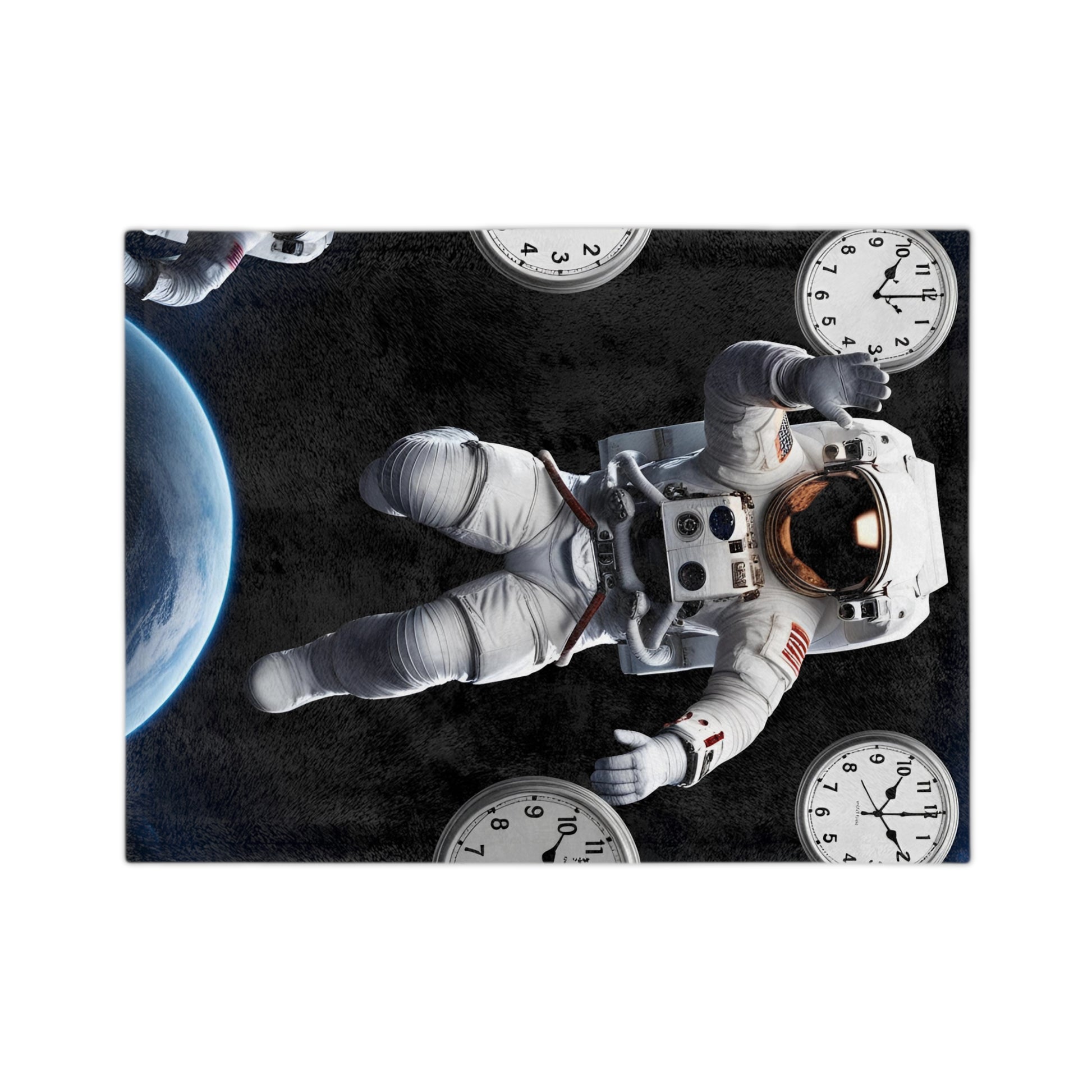 Astronauts in Space Velveteen Blanket, Cozy Throw for Space Lovers, Gift for Kids, Celestial Home Decor, Astronomy Enthusiast