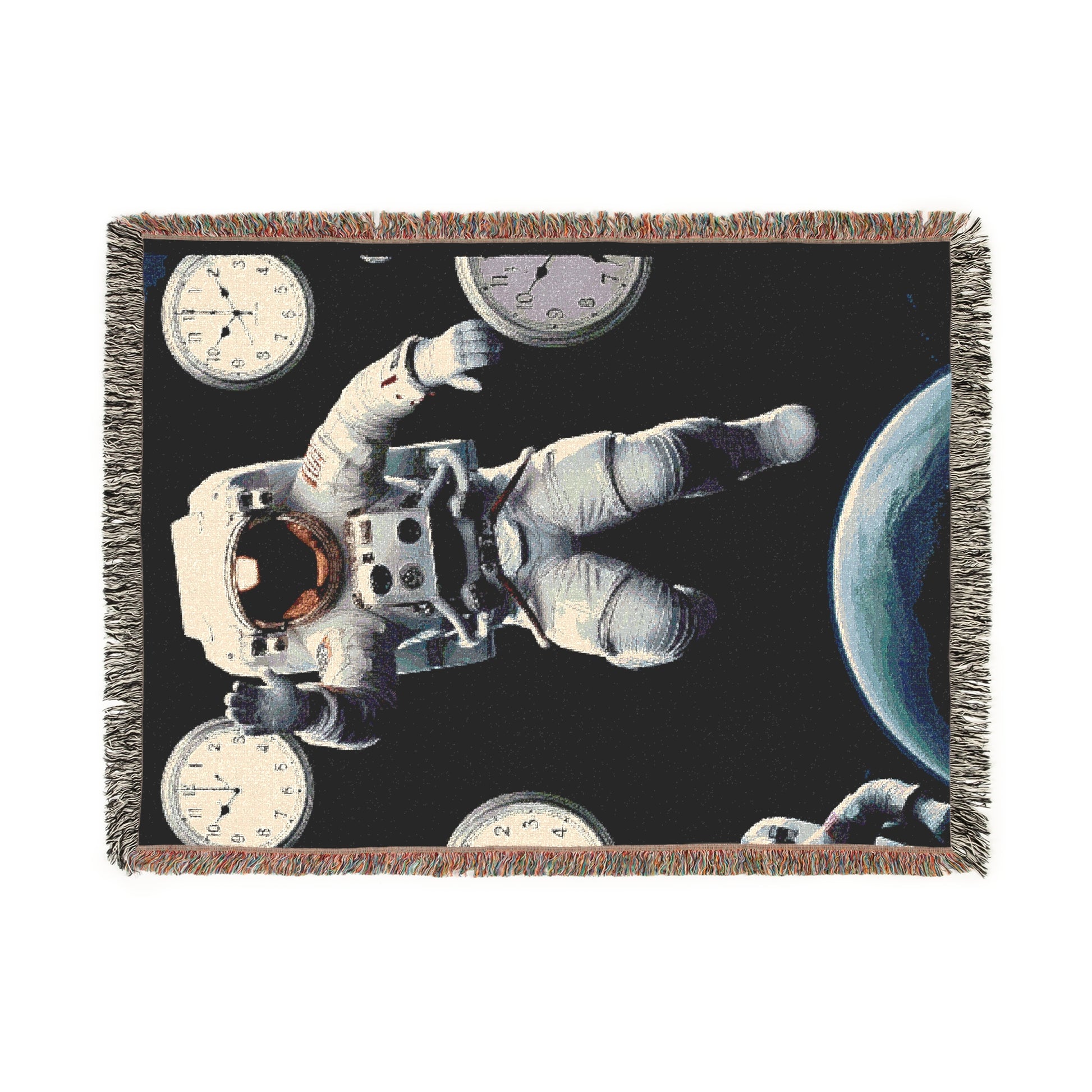 Celestial Cuddle Blanket | Astronaut Woven Throw for Cozy Nights, Space Decor, Gift for Space Lovers, Starry Night Blanket, Kids Room Decor