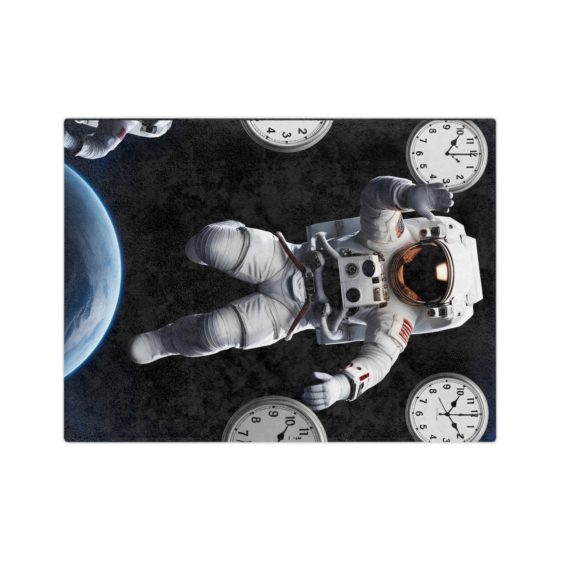 Astronauts in Space Velveteen Blanket, Cozy Throw for Space Lovers, Gift for Kids, Celestial Home Decor, Astronomy Enthusiast