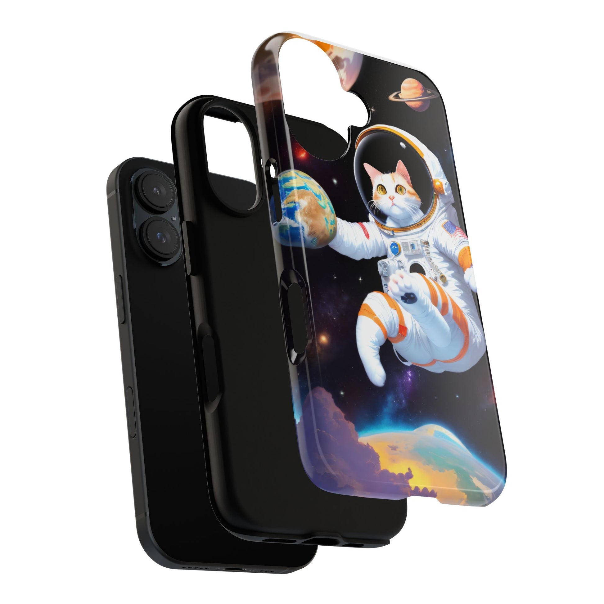 Astronaut Cat Phone Case, Cosmic Cat Phone Cover, Cute Cat Gift, Space Lover Accessory, Trendy Phone Case, Fun Cat Merchandise