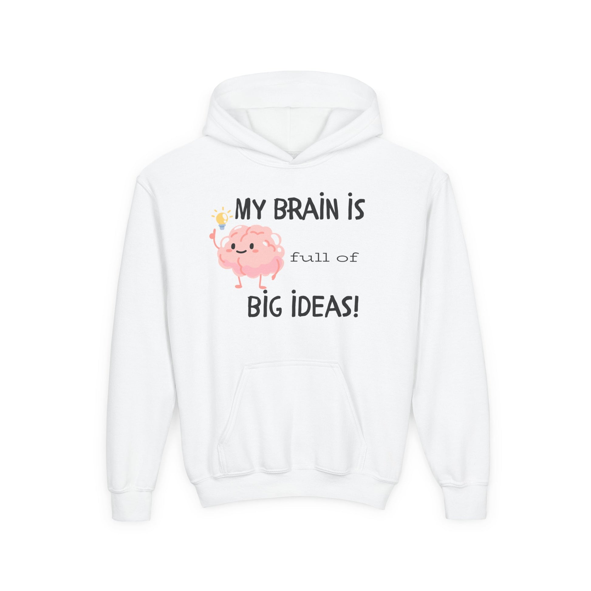 Big Ideas Youth Hoodie Sweatshirt - My Brain Full Design