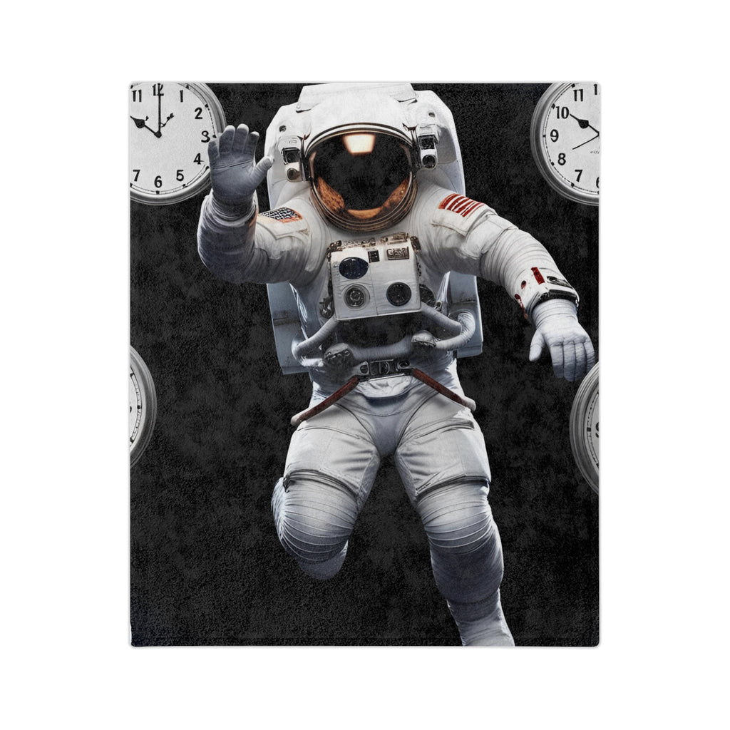 Astronaut Velveteen Blanket, Cozy Space Decor for Kids, Astronaut Gift, Starry Night Blanket, Cosmonaut Plush Throw