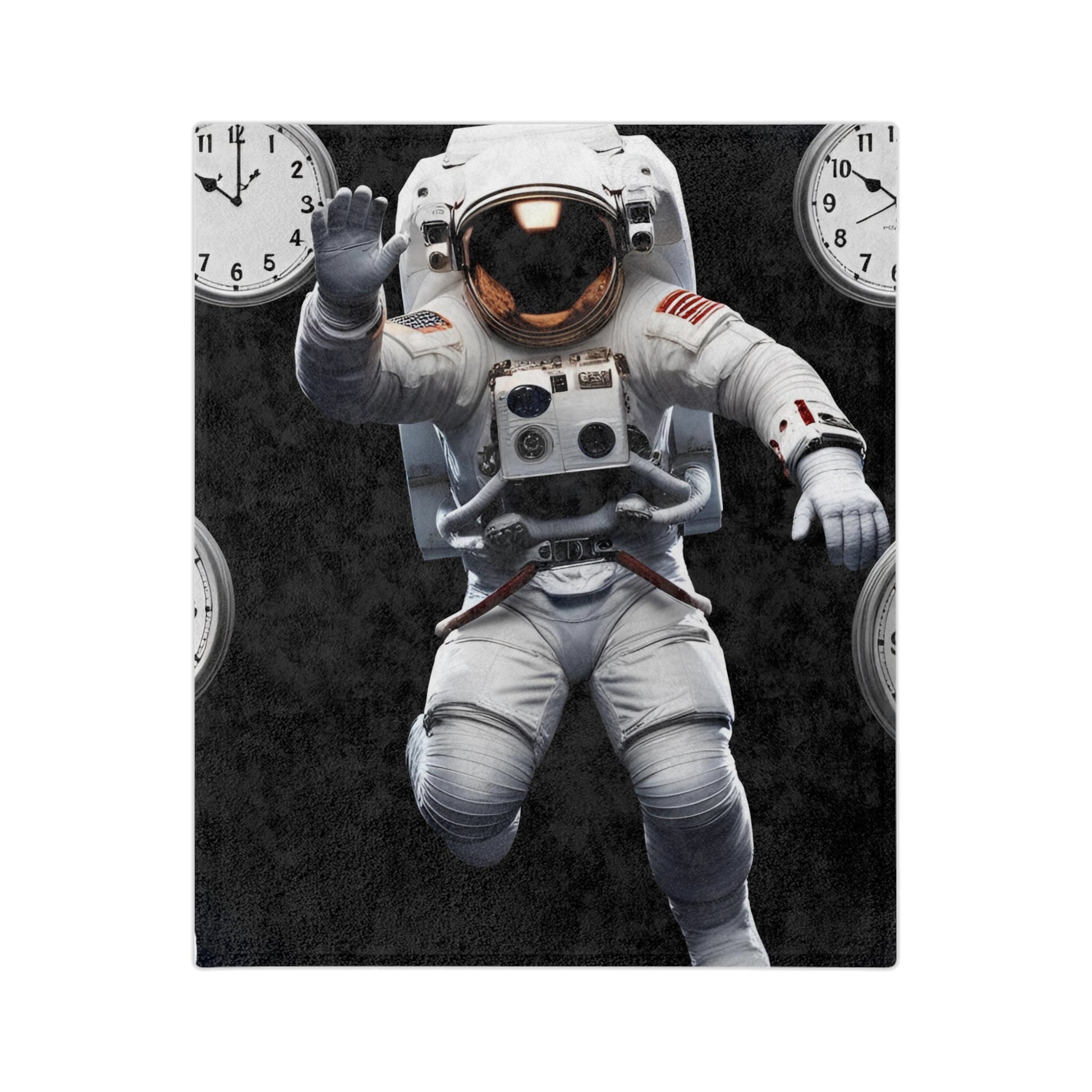 Astronaut Velveteen Blanket, Cozy Space Decor for Kids, Astronaut Gift, Starry Night Blanket, Cosmonaut Plush Throw