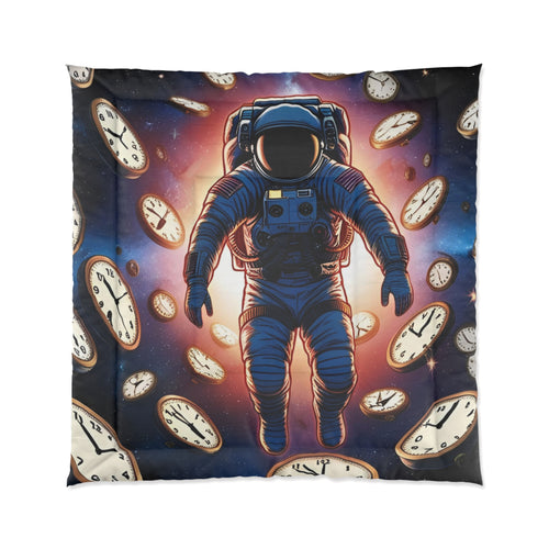 Astro Clock Comforter - Cosmic Bedding for Dreamers, Space Decor, Kids Room, Gift for Astronaut Lovers, Galaxy Theme Duvet