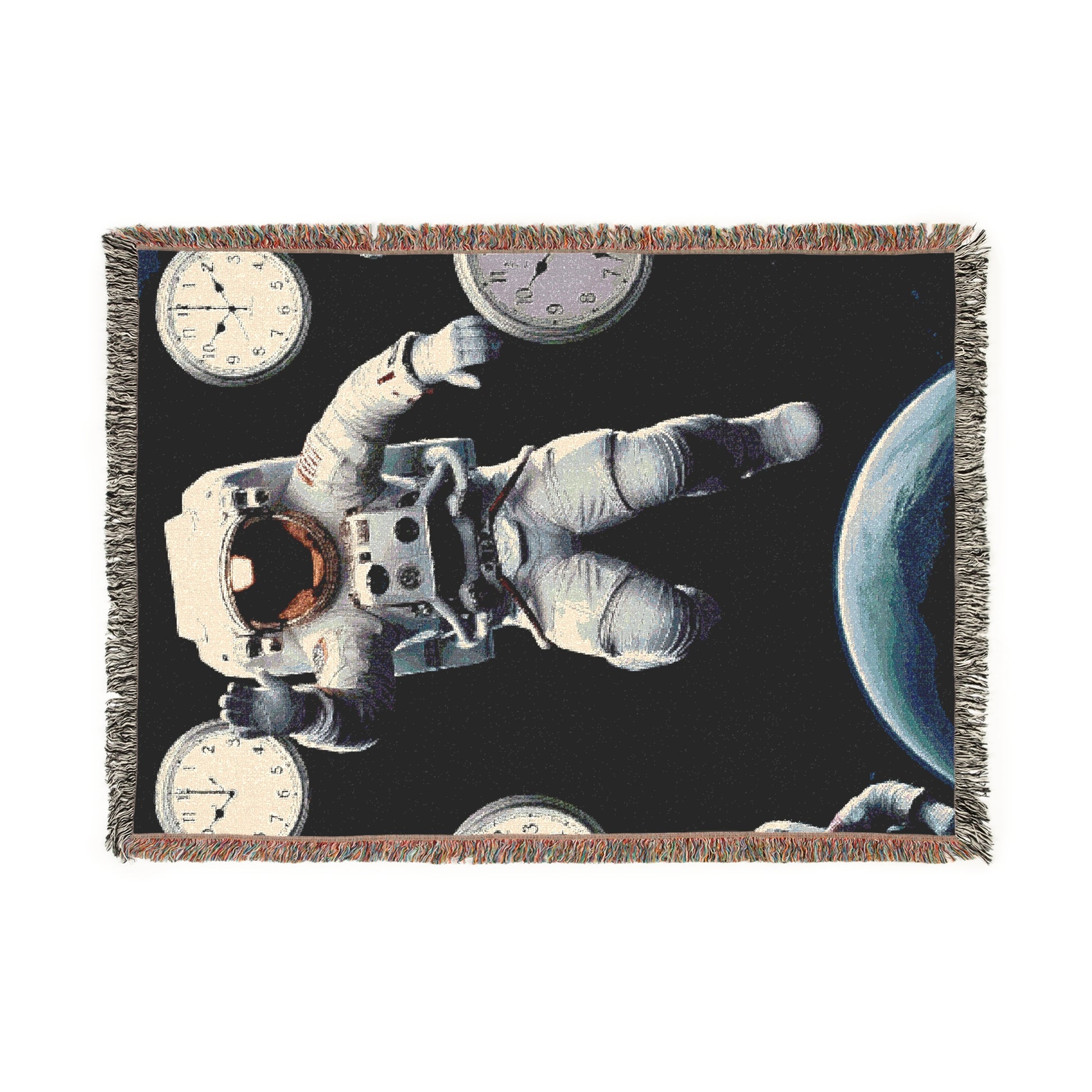 Celestial Cuddle Blanket | Astronaut Woven Throw for Cozy Nights, Space Decor, Gift for Space Lovers, Starry Night Blanket, Kids Room Decor