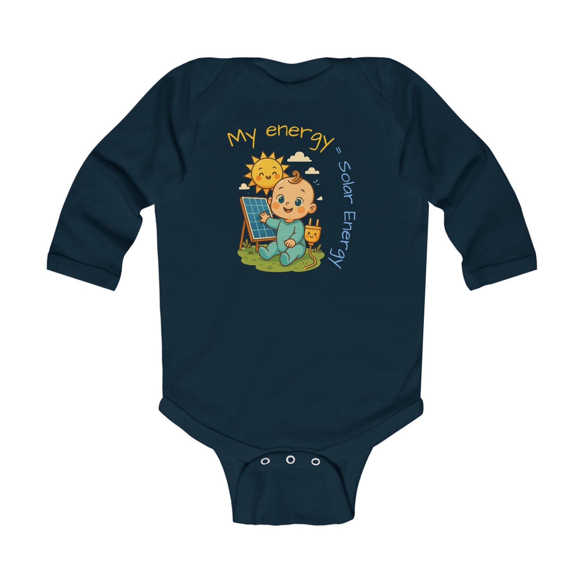 Cute Solar Energy Infant Long Sleeve Bodysuit